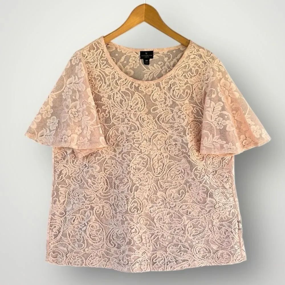 🎉5 for $45🎉 Worthington lace top blouse shirt size 0X